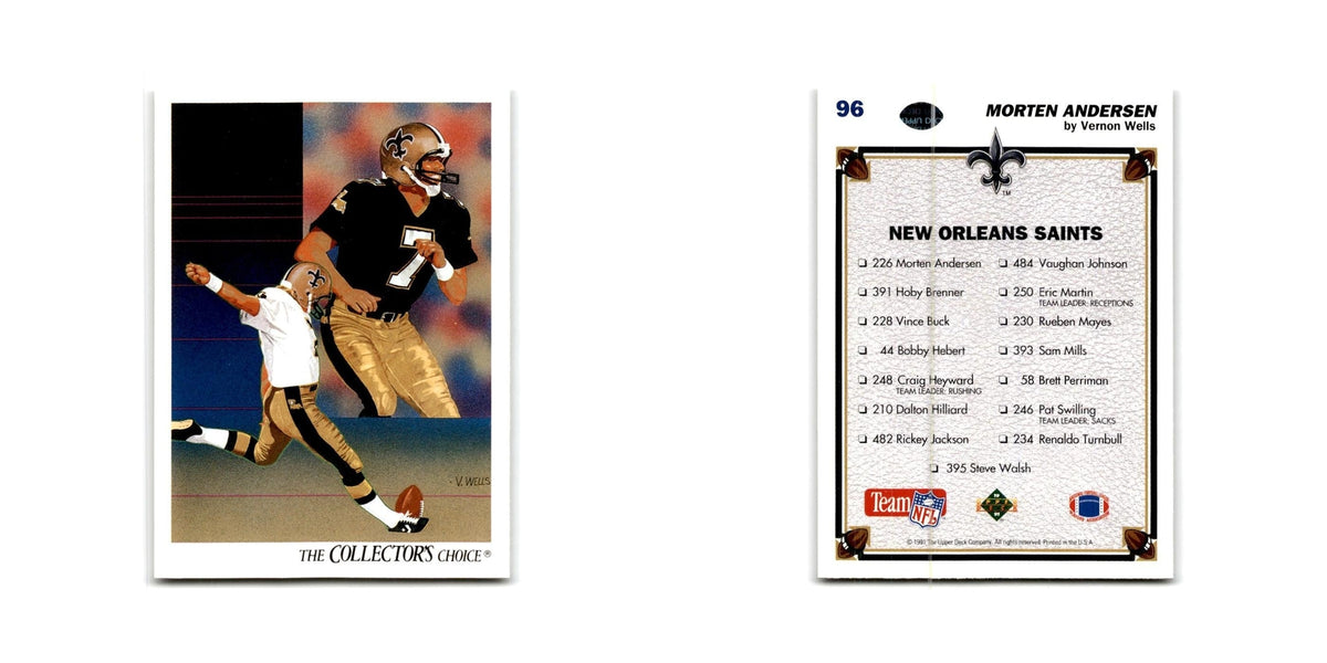 Morten Andersen 1991 Upper Deck #96 New Orleans Saints Football Card NM