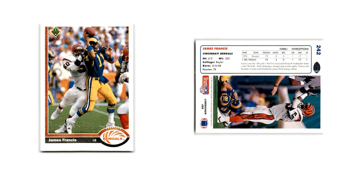 James Francis 1991 Upper Deck #242 Cincinnati Bengals Football Card NM