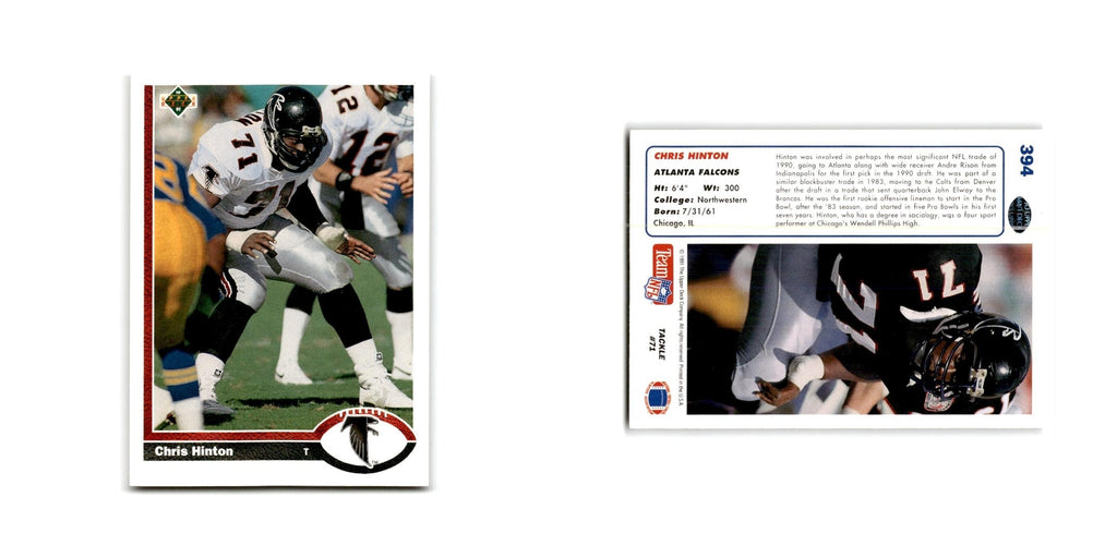 Chris Hinton 1991 Upper Deck #394 Atlanta Falcons Football Card NM