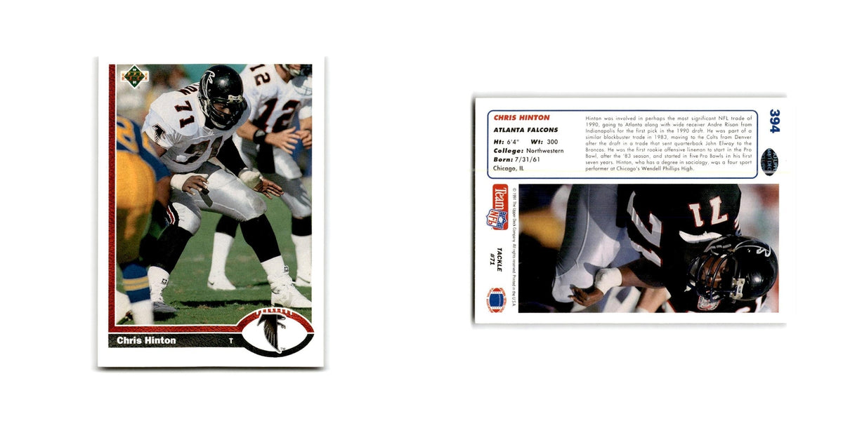 Chris Hinton 1991 Upper Deck #394 Atlanta Falcons Football Card NM