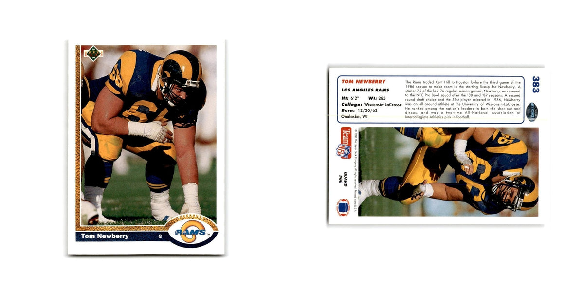 Tom Newberry 1991 Upper Deck #383 Los Angeles Rams Football Card NM