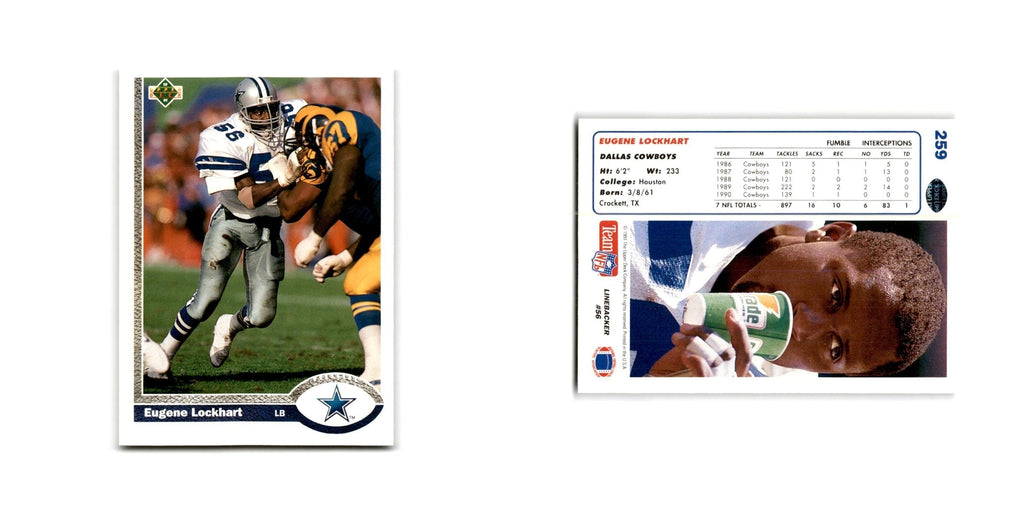 Eugene Lockhart 1991 Upper Deck #259 Dallas Cowboys Football Card NM