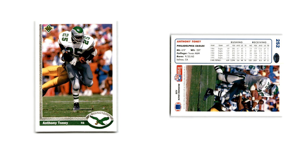 Anthony Toney 1991 Upper Deck #252 Philadelphia Eagles Football Card NM