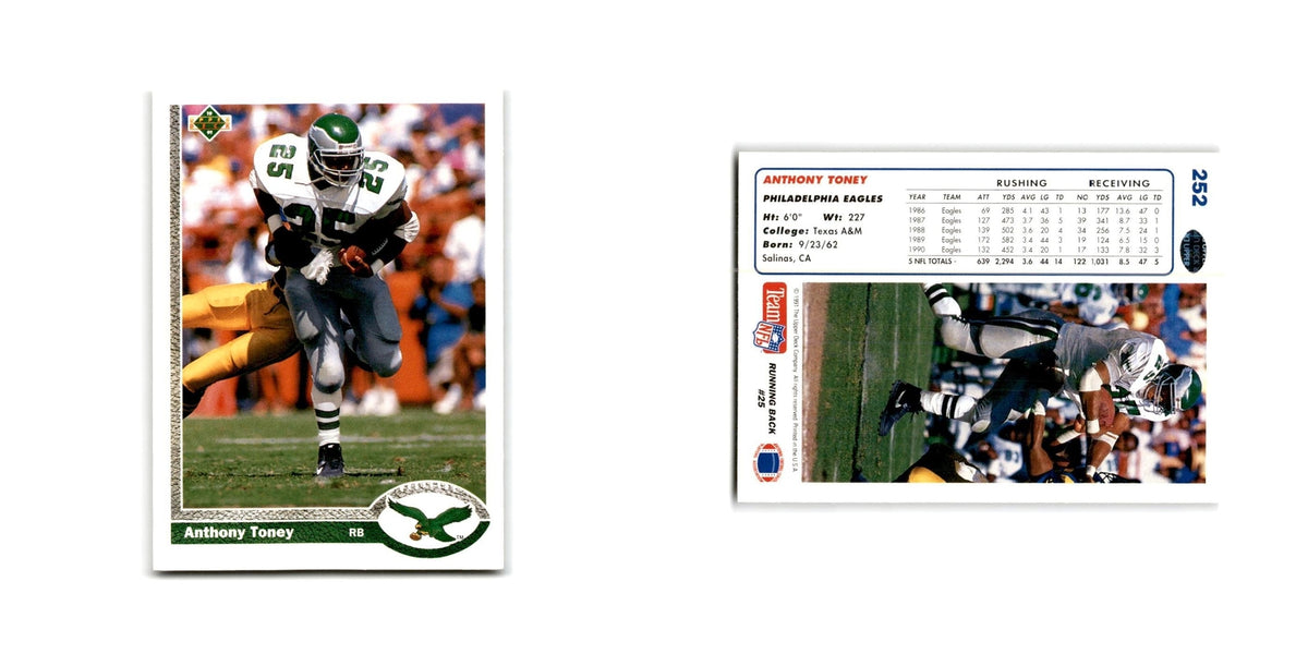 Anthony Toney 1991 Upper Deck #252 Philadelphia Eagles Football Card NM