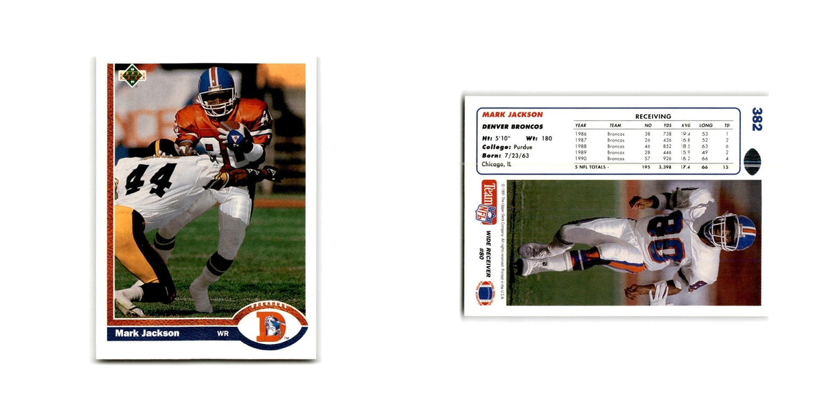 Mark Jackson 1991 Upper Deck #382 Denver Broncos Football Card NM