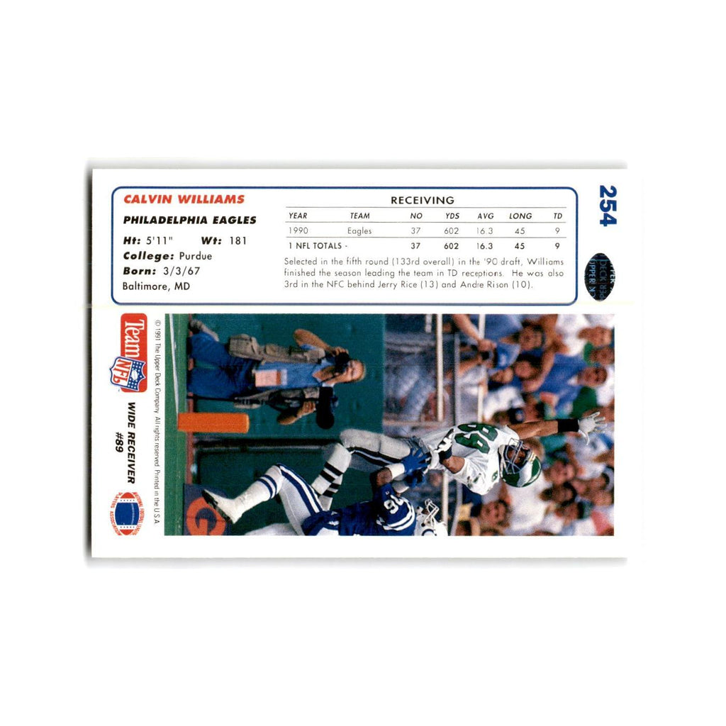 Calvin Williams 1991 Upper Deck #254 Philadelphia Eagles Football Card NM