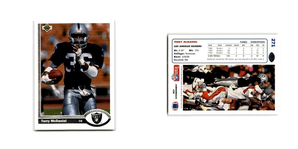 Terry McDaniel 1991 Upper Deck #271 Los Angeles Raiders Football Card NM