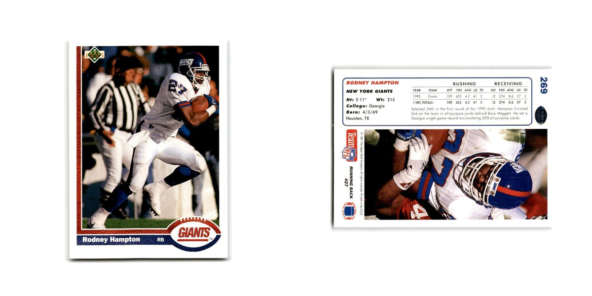 Rodney Hampton 1991 Upper Deck #269 New York Giants Football Card NM