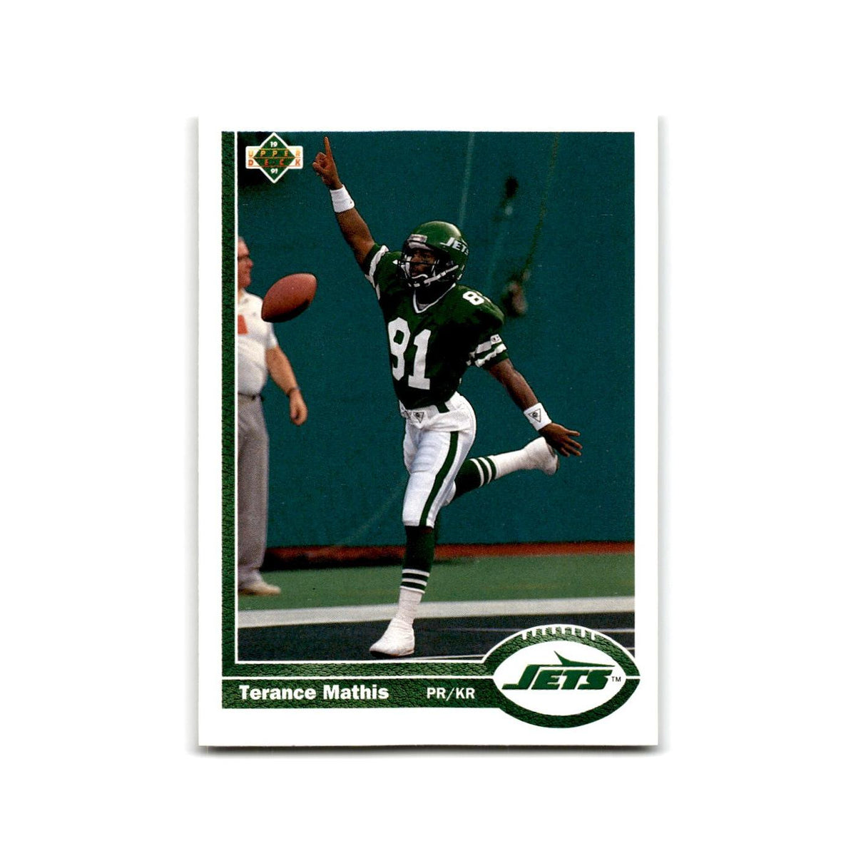 Terance Mathis 1991 Upper Deck #188 New York Jets Football Card NM