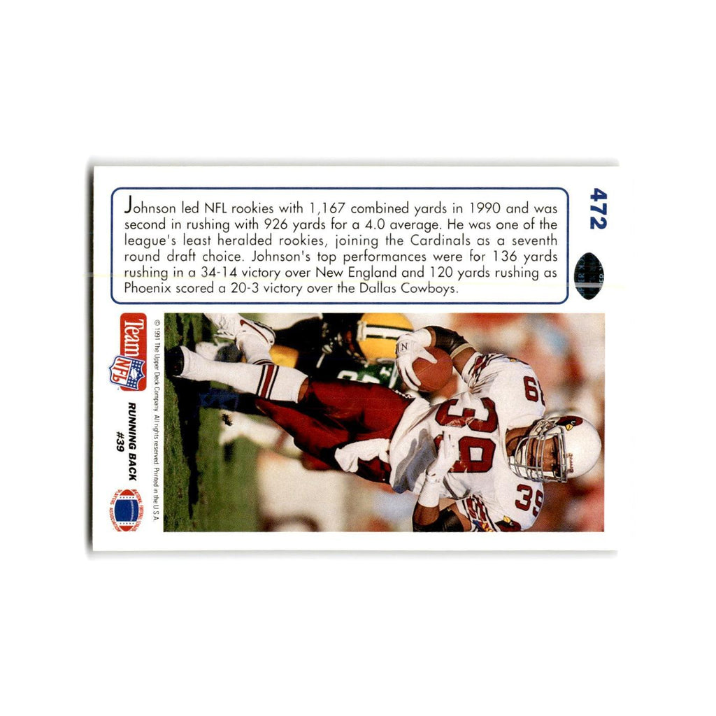 Johnny Johnson 1991 Upper Deck #472 Phoenix Cardinals Football Card NM