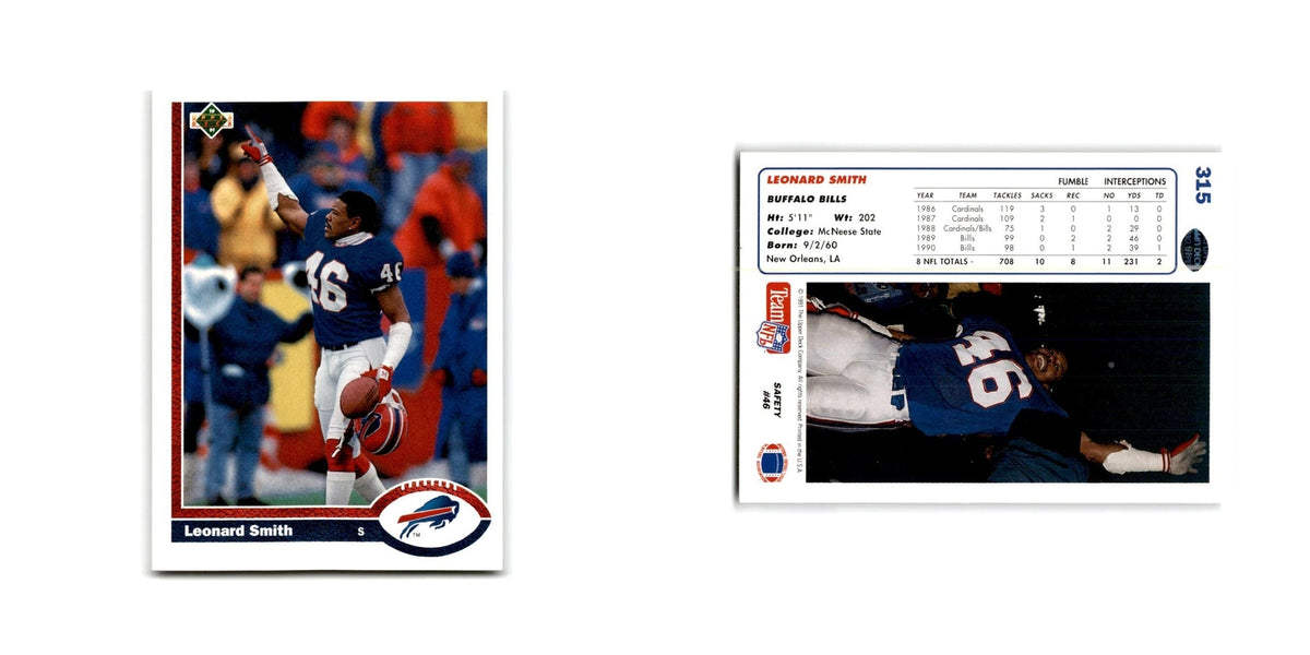 Leonard Smith 1991 Upper Deck #315 Buffalo Bills Football Card NM