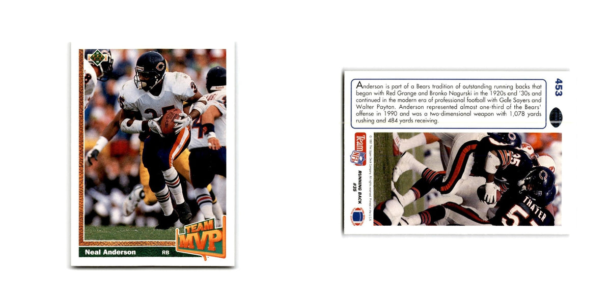 Neal Anderson 1991 Upper Deck #453 Chicago Bears Football Card NM