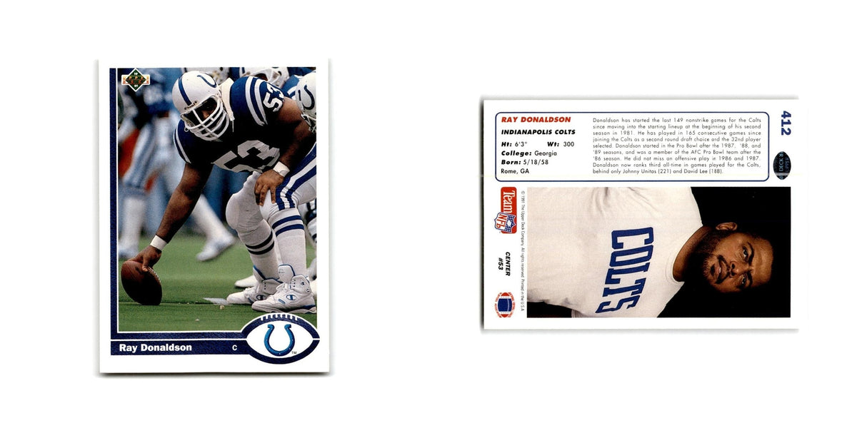 Ray Donaldson 1991 Upper Deck #412 Indianapolis Colts Football Card NM