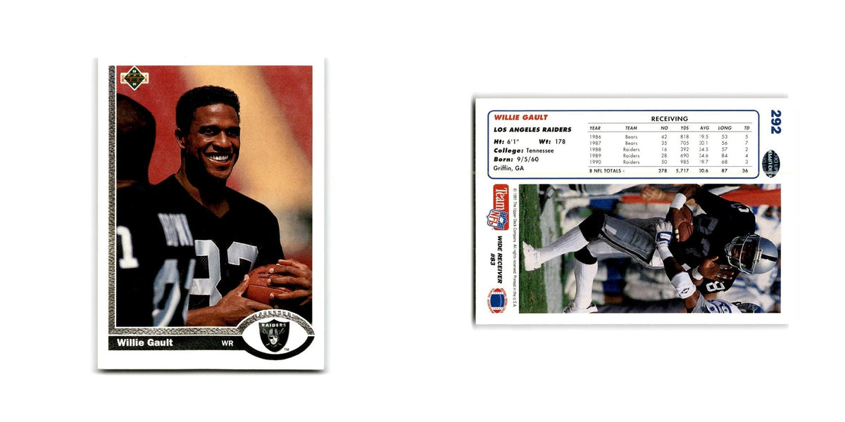 Willie Gault 1991 Upper Deck #292 Los Angeles Raiders Football Card NM