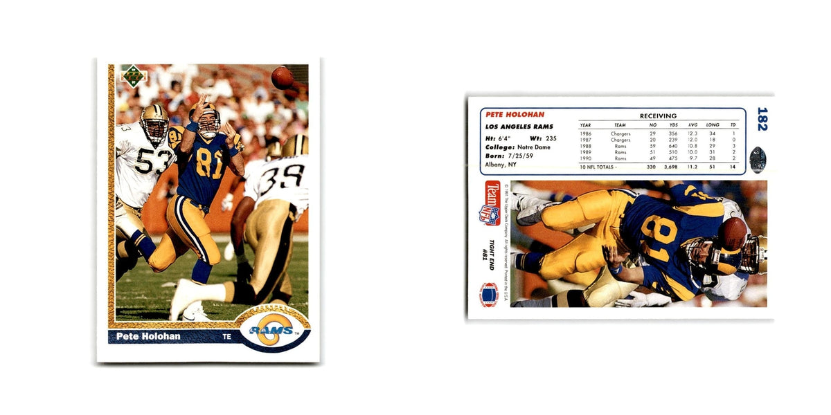 Pete Holohan 1991 Upper Deck #182 Los Angeles Rams Football Card NM