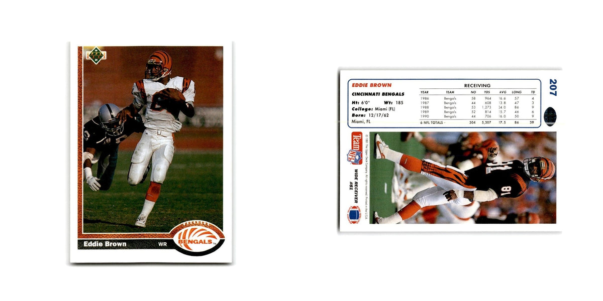 Eddie Brown 1991 Upper Deck #207 Cincinnati Bengals Football Card NM
