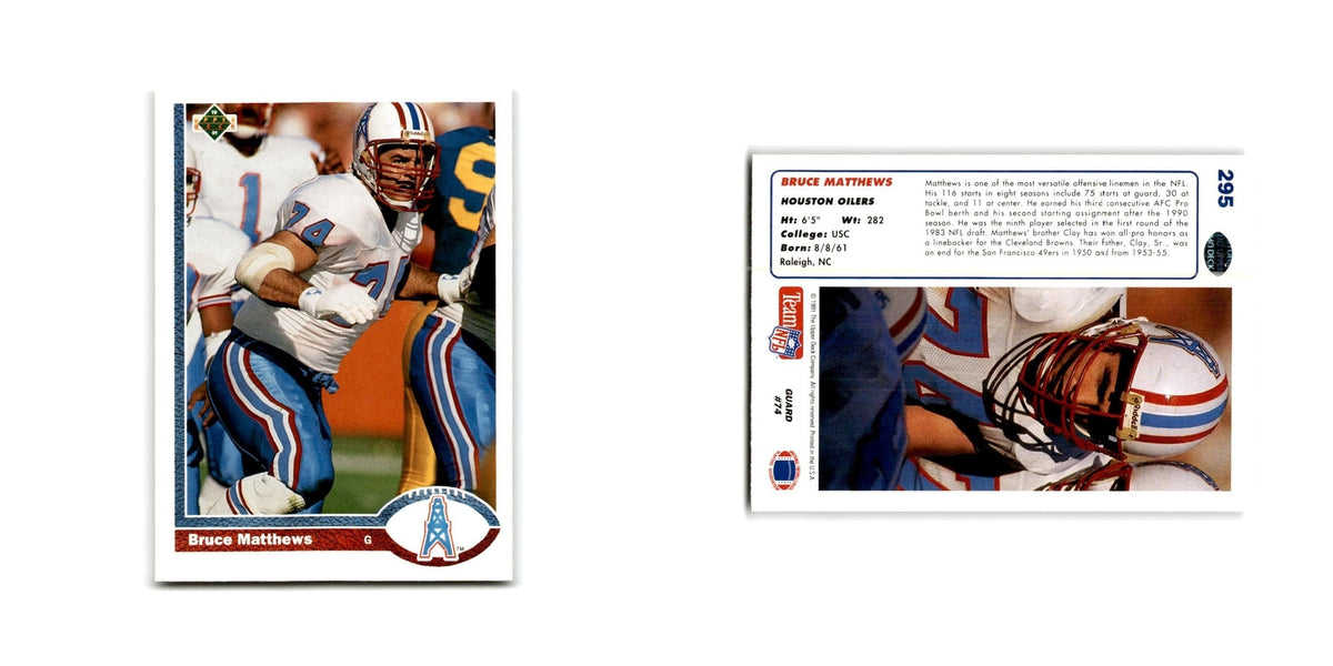 Bruce Matthews 1991 Upper Deck #295 Houston Oilers Football Card NM