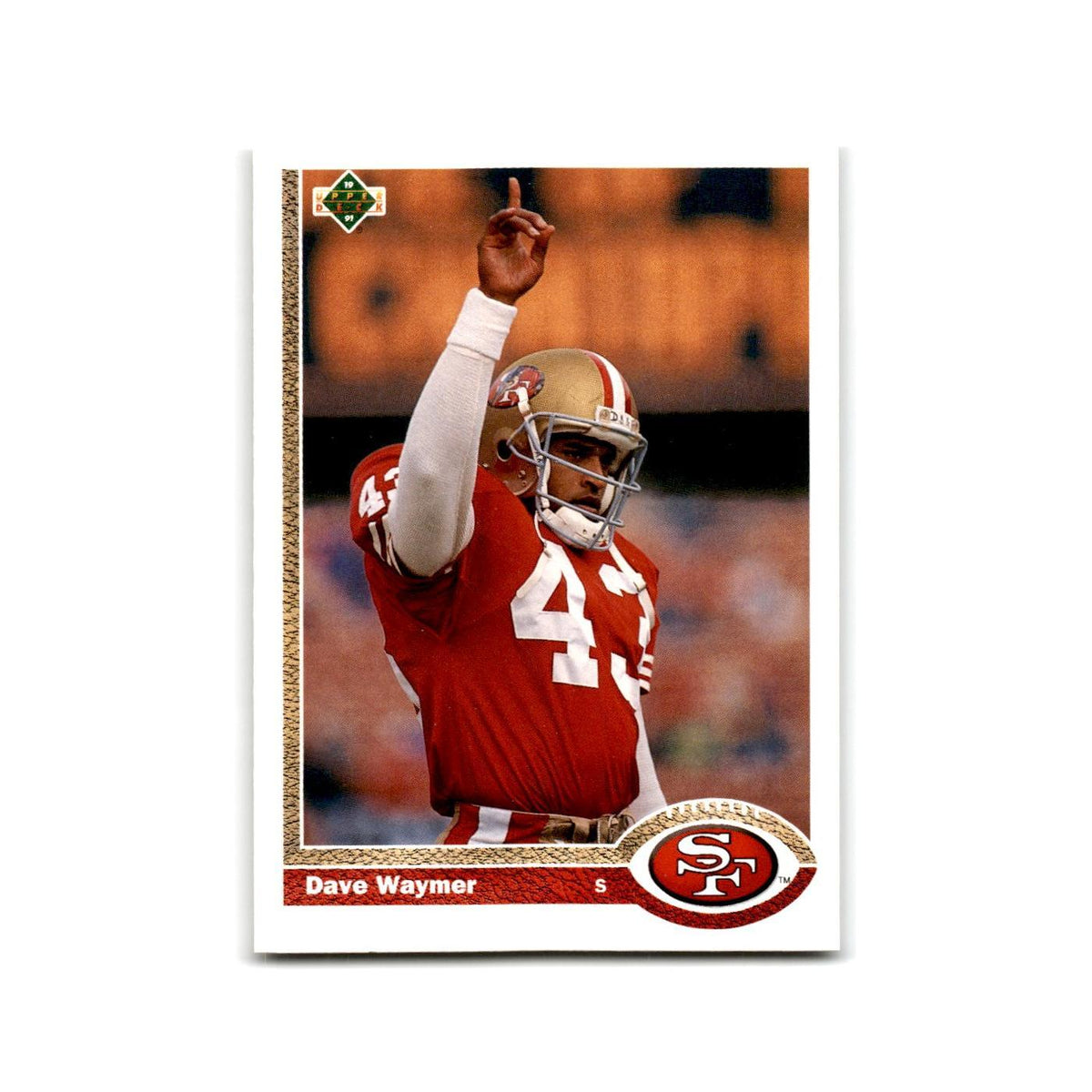 Dave Waymer 1991 Upper Deck #187 San Francisco 49ers Football Card NM