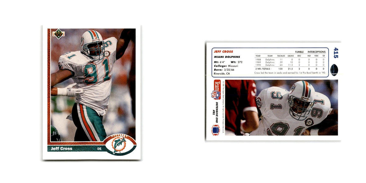 Jeff Cross 1991 Upper Deck #415 Miami Dolphins Football Card NM