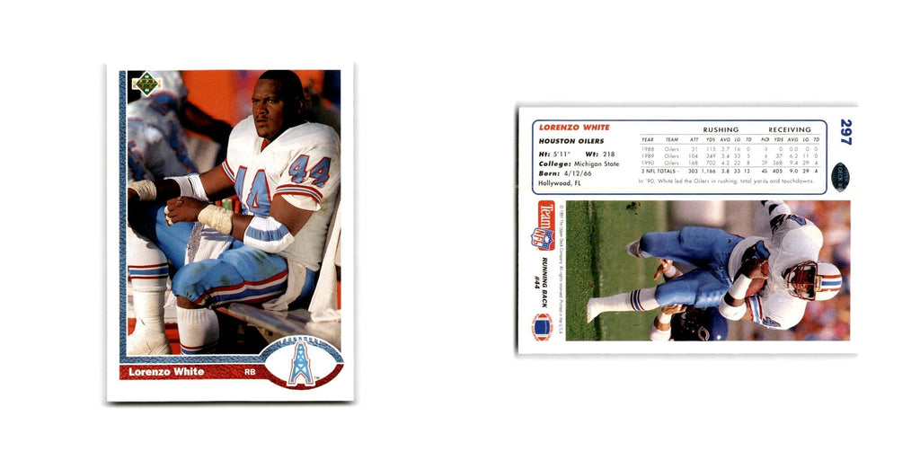 Lorenzo White 1991 Upper Deck #297 Houston Oilers Football Card NM