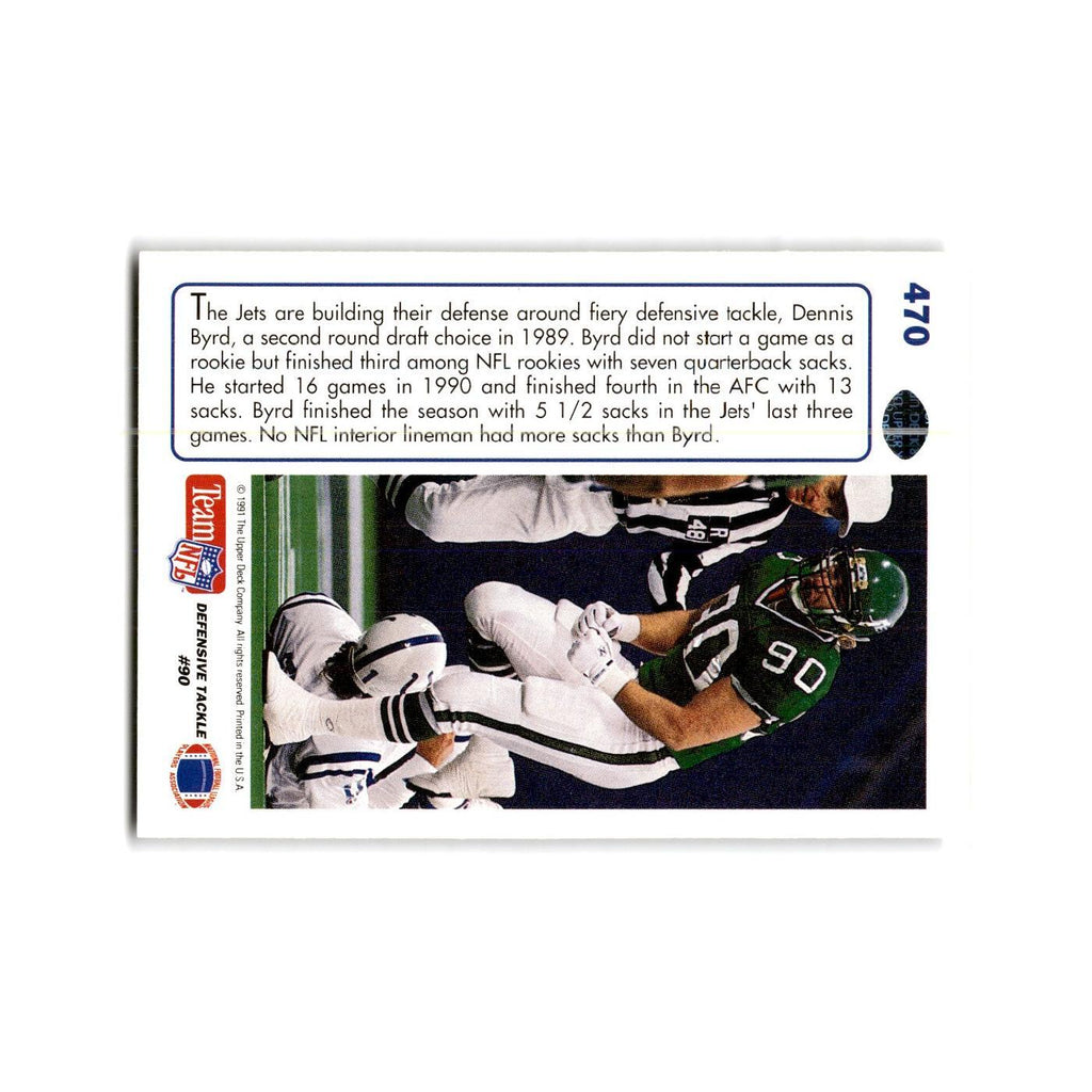 Dennis Byrd 1991 Upper Deck #470 New York Jets Football Card NM