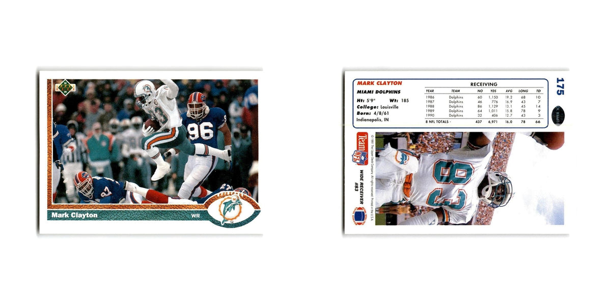 Mark Clayton 1991 Upper Deck #175 Miami Dolphins Football Card NM