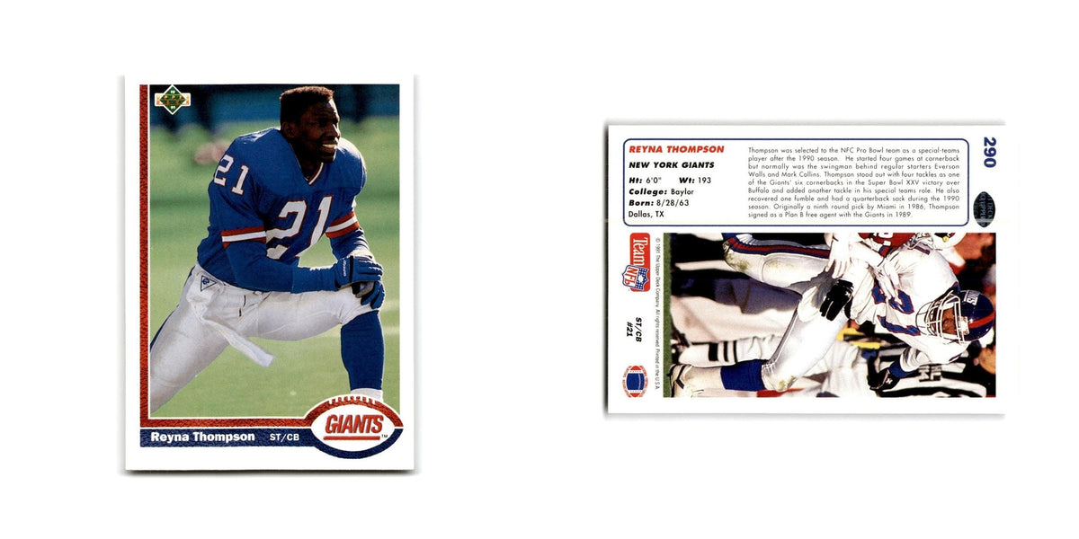 Reyna Thompson 1991 Upper Deck #290 New York Giants Football Card NM