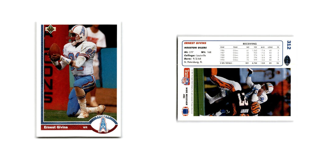 Ernest Givins 1991 Upper Deck #312 Houston Oilers Football Card NM