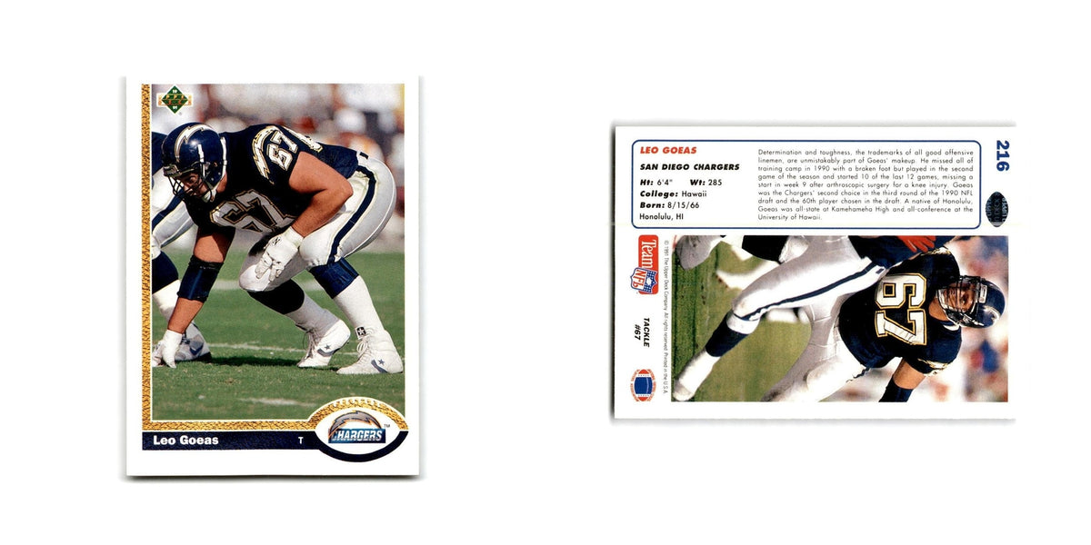 Leo Goeas 1991 Upper Deck #216 San Diego Chargers Football Card NM