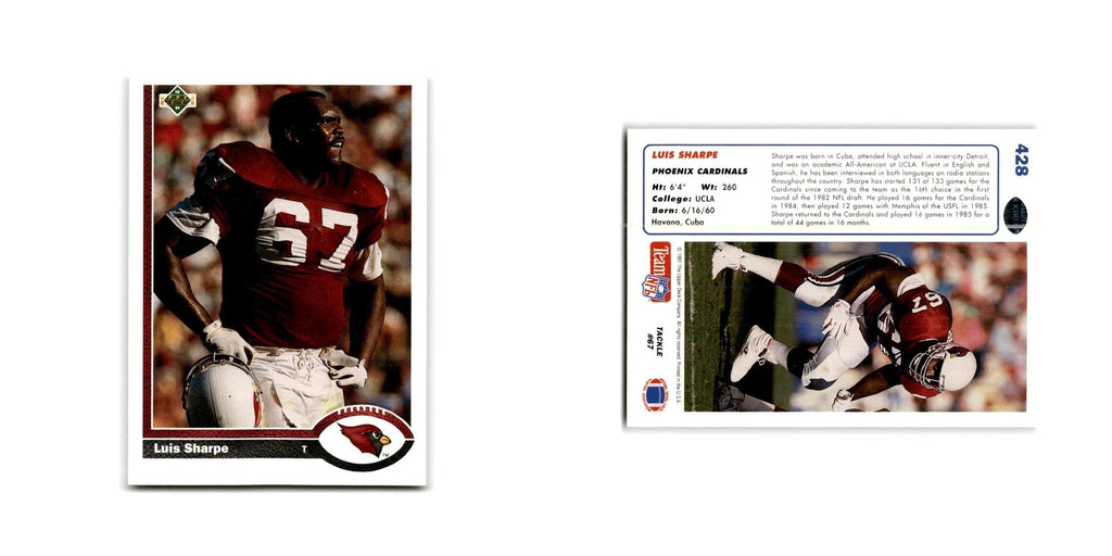 Luis Sharpe 1991 Upper Deck #428 Phoenix Cardinals Football Card NM