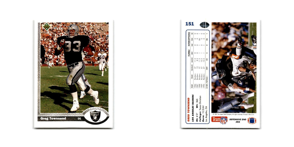 Greg Townsend 1991 Upper Deck #151 Los Angeles Raiders Football Card NM