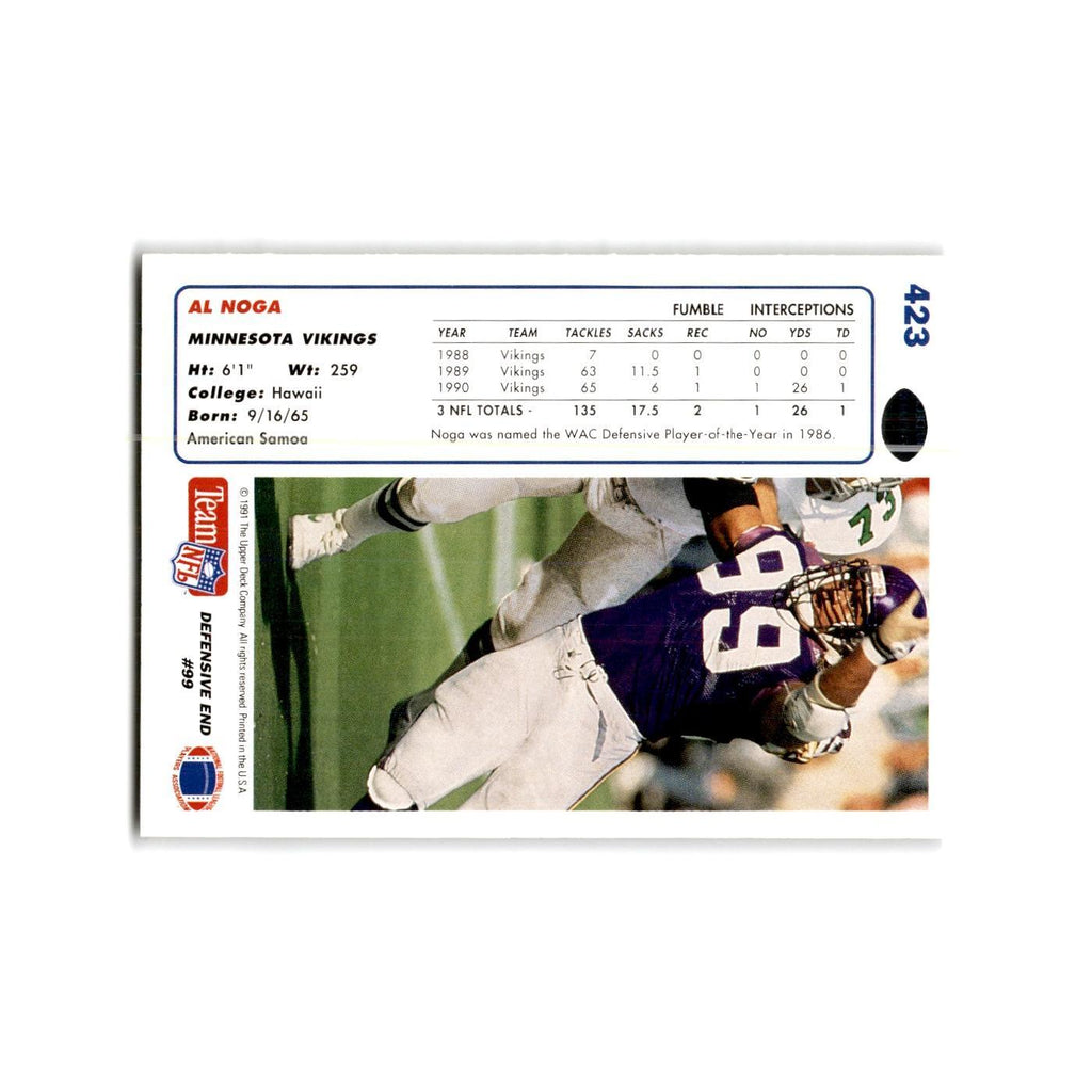 Al Noga 1991 Upper Deck #423 Minnesota Vikings Football Card NM