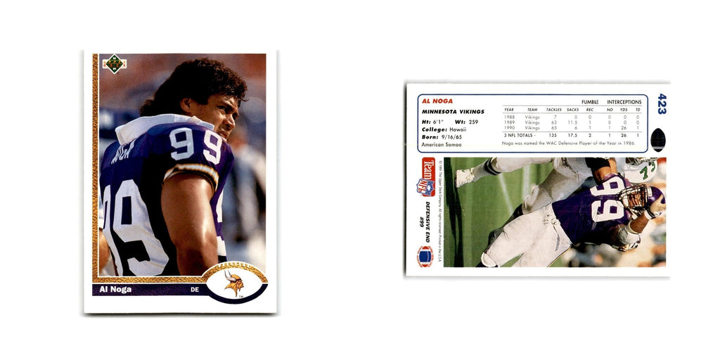 Al Noga 1991 Upper Deck #423 Minnesota Vikings Football Card NM