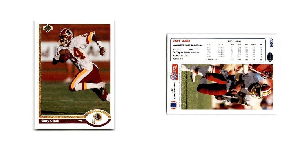 Gary Clark 1991 Upper Deck #436 Washington Redskins Football Card NM