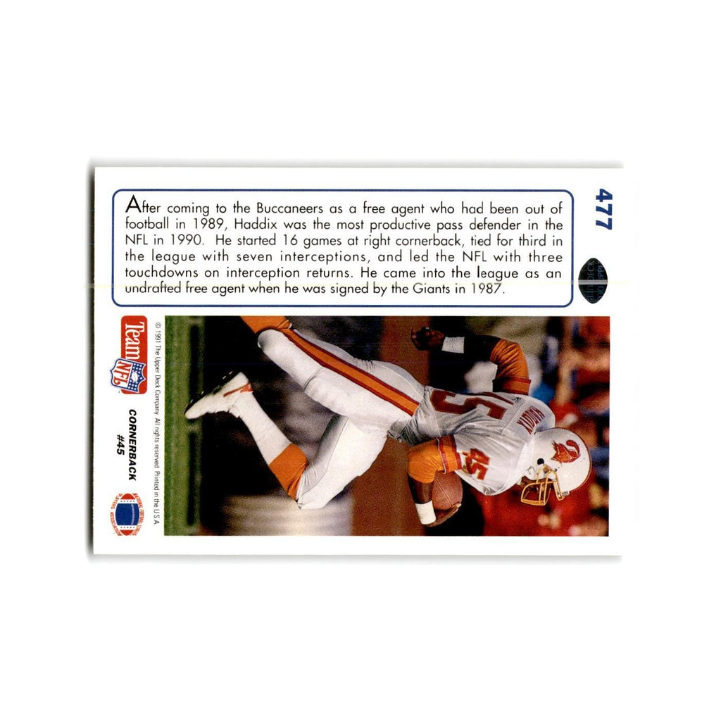 Wayne Haddix 1991 Upper Deck #477 Tampa Bay Buccaneers Football Card NM