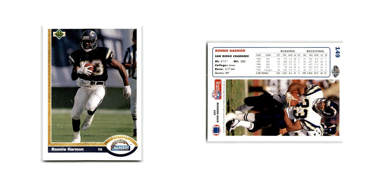 Ronnie Harmon 1991 Upper Deck #149 San Diego Chargers Football Card NM
