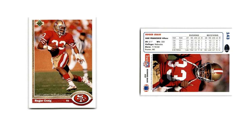 Roger Craig 1991 Upper Deck #143 San Francisco 49ers Football Card NM