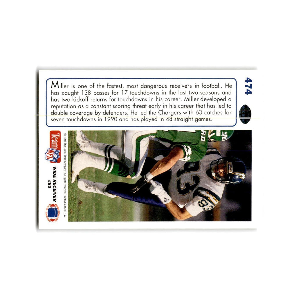 Anthony Miller 1991 Upper Deck #474 San Diego Chargers Football Card NM