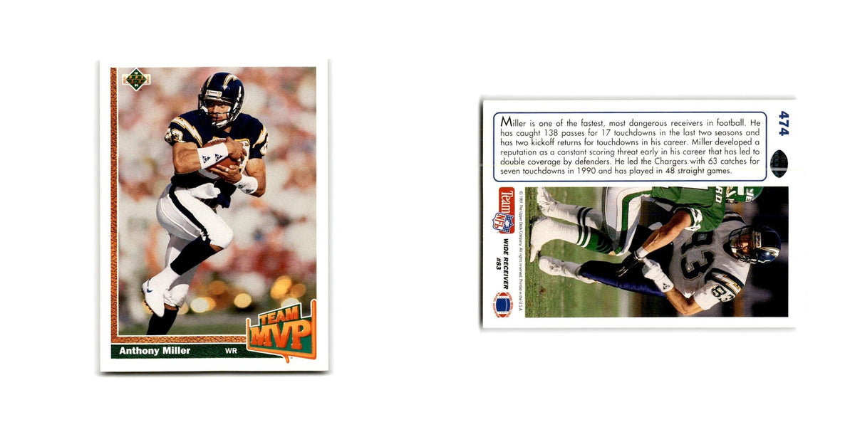 Anthony Miller 1991 Upper Deck #474 San Diego Chargers Football Card NM