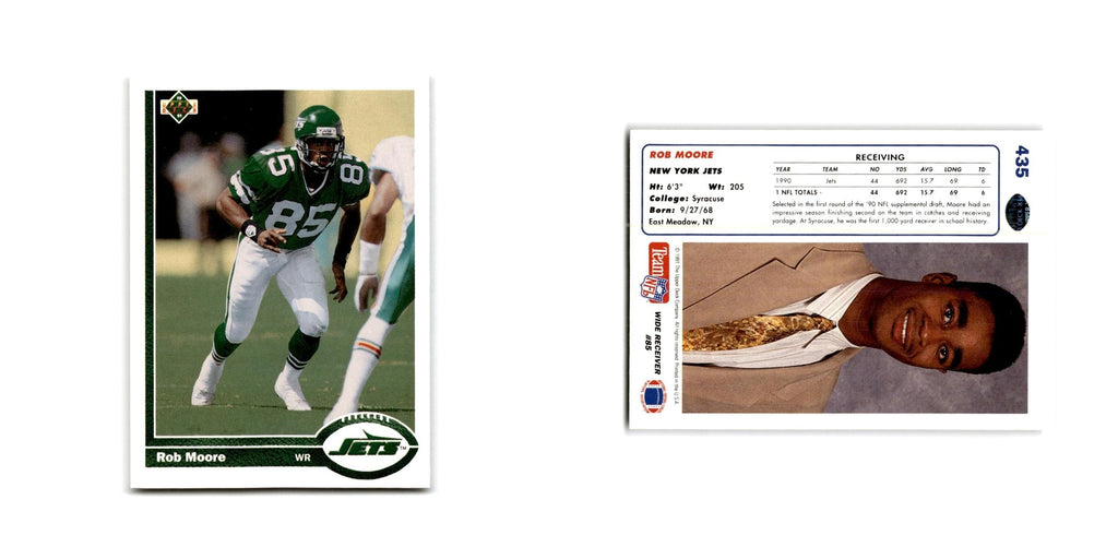 Rob Moore 1991 Upper Deck #435 New York Jets Football Card NM