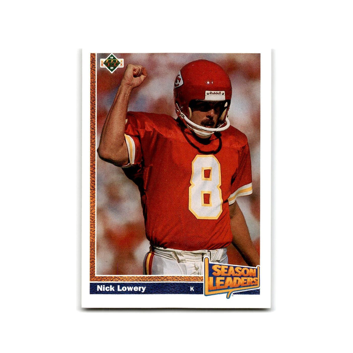 Nick Lowery 1991 Upper Deck #405 Kansas City Chiefs Football Card NM