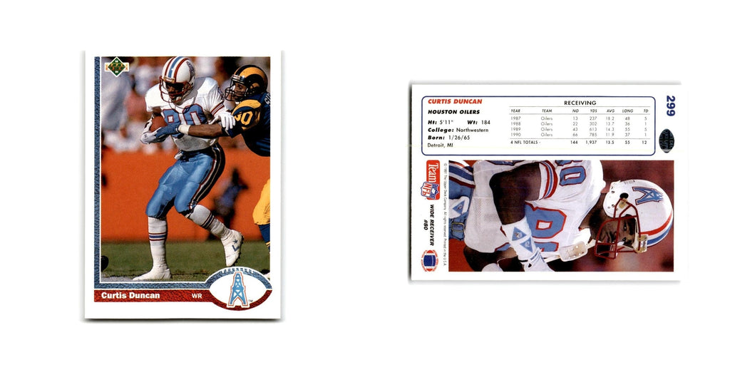 Curtis Duncan 1991 Upper Deck #299 Houston Oilers Football Card NM
