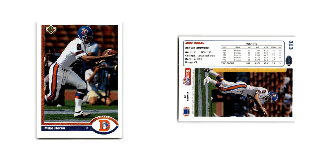 Mike Horan 1991 Upper Deck #313 Denver Broncos Football Card NM