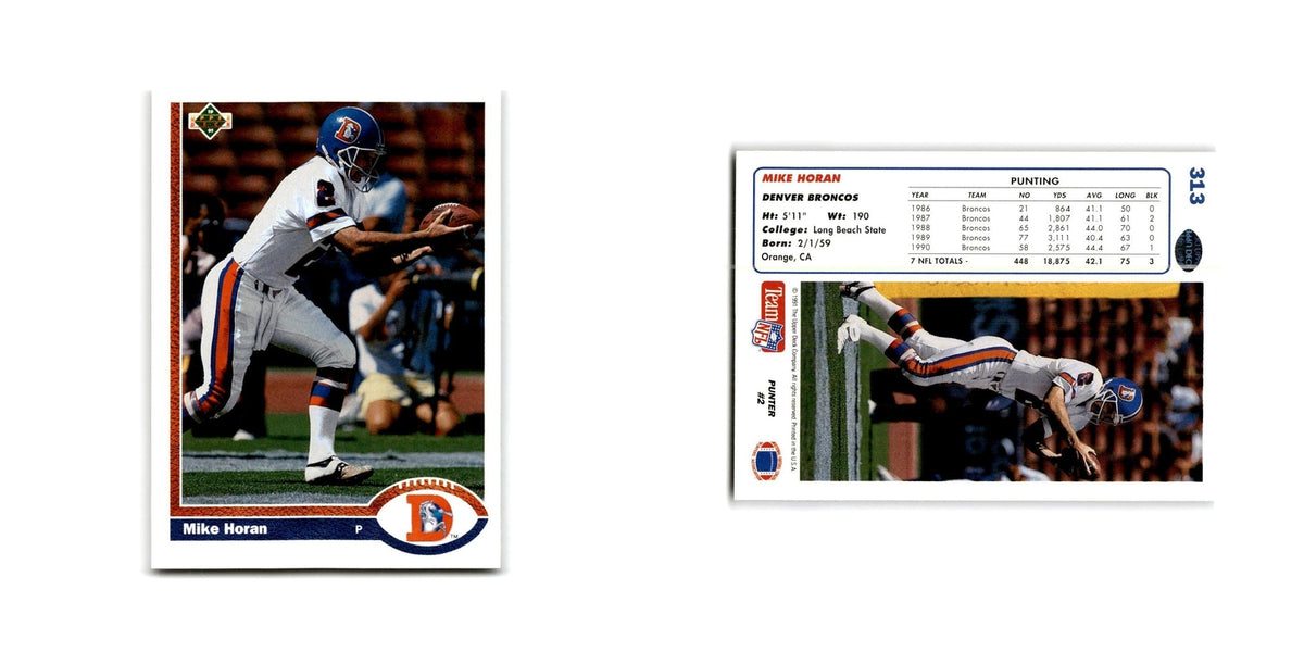 Mike Horan 1991 Upper Deck #313 Denver Broncos Football Card NM