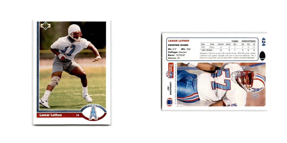 Lamar Lathon 1991 Upper Deck #424 Houston Oilers Football Card NM