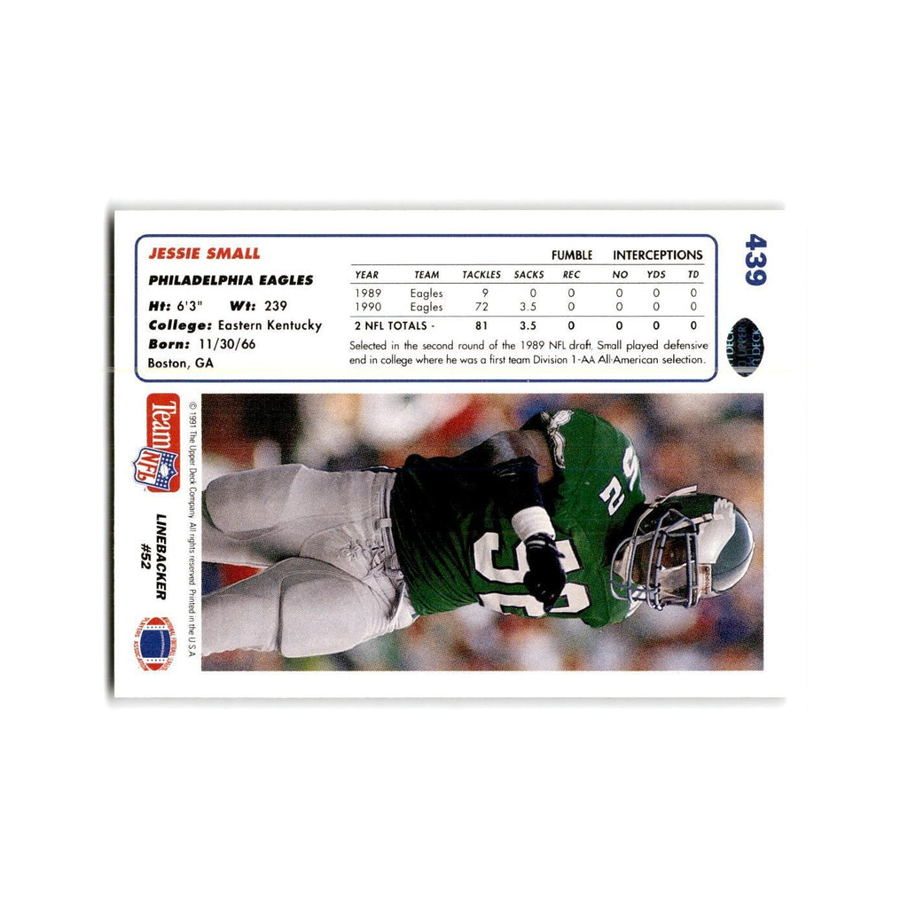 Jessie Small 1991 Upper Deck #439 Philadelphia Eagles Football Card NM