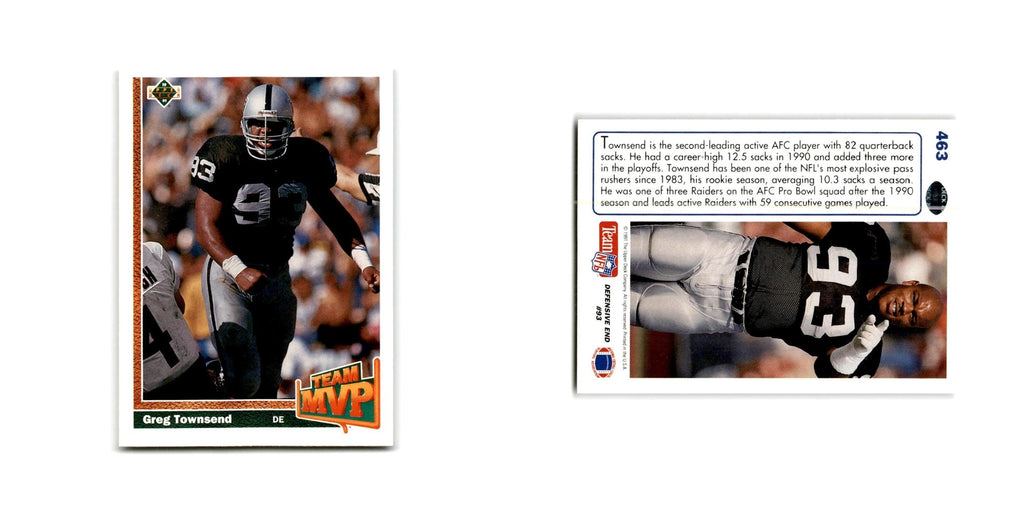 Greg Townsend 1991 Upper Deck #463 Los Angeles Raiders Football Card NM