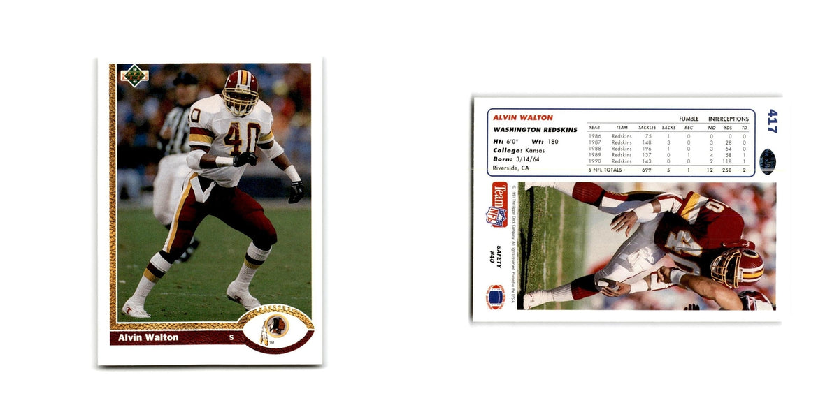 Alvin Walton 1991 Upper Deck #417 Washington Redskins Football Card NM