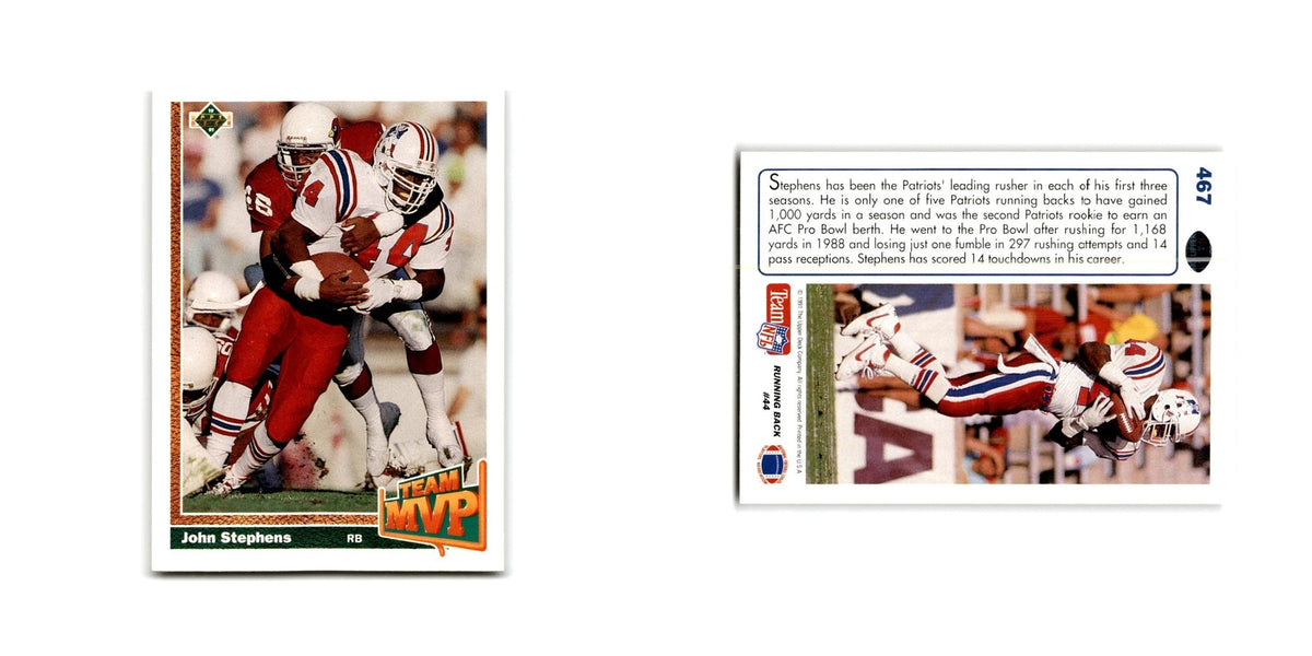 John Stephens 1991 Upper Deck #467 New England Patriots Football Card NM