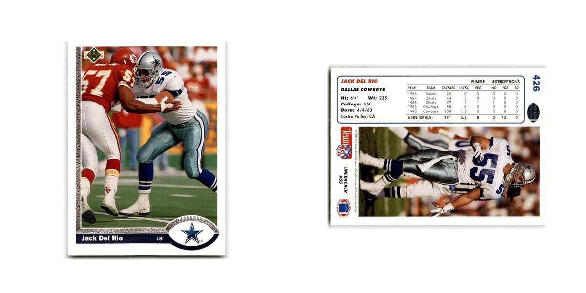 Jack Del Rio 1991 Upper Deck #426 Dallas Cowboys Football Card NM